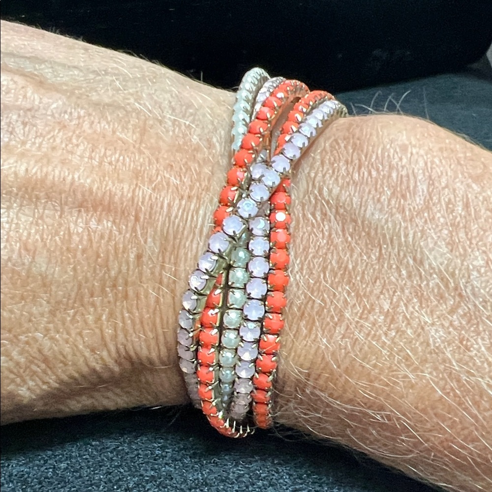 Elastic Pearl, Rose Quartz color and Coral color Bracelet
